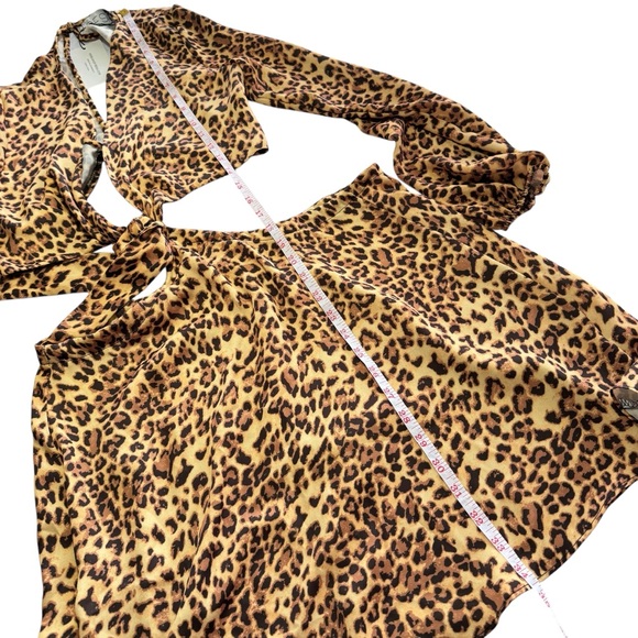 NWT RESA Jojo Mini Dress in Paris Leopard Cheetah Cutout Open Back Tie Small S - Picture 13 of 14